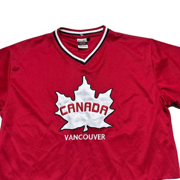 West Coast Vancouver Canada Hockey Jersey Adult Medium Red Short Sleeve - Picture 2 of 9